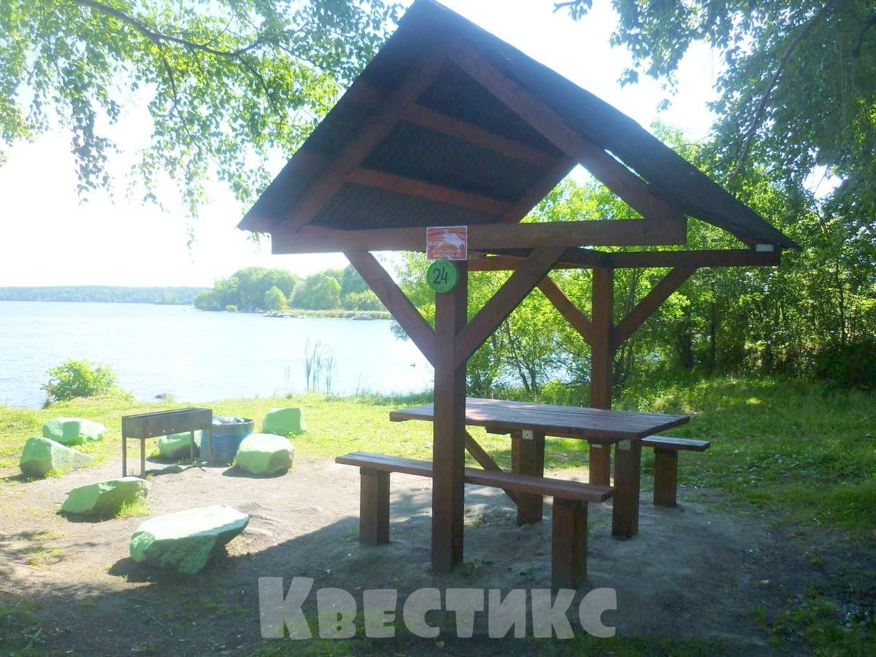 Беседка № 24 парк отдыха каменный пляж на озере Шарташ